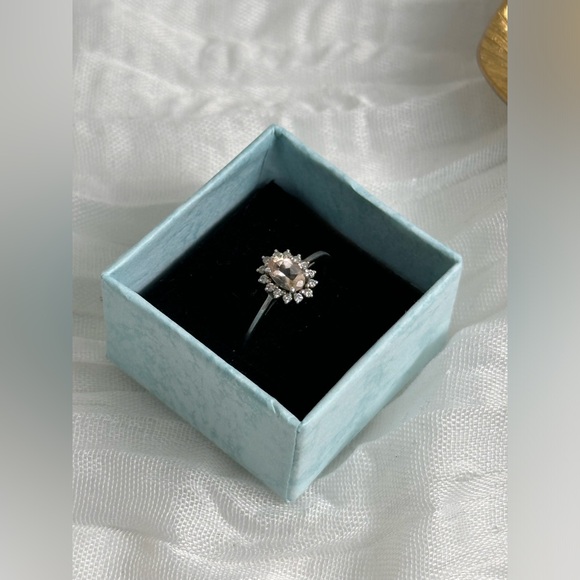 Natural Morganite Sterling Silver size 6 3/4 Ring - Picture 4 of 8